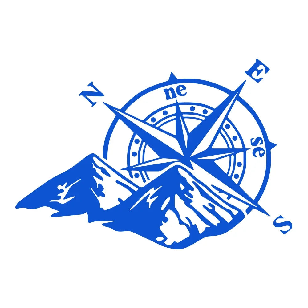 Aufkleber Berge und Kompass