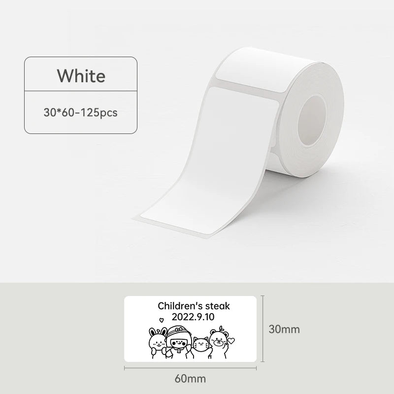 Etiquettes autocollantes pour imprimante thermique, différentes dimensions