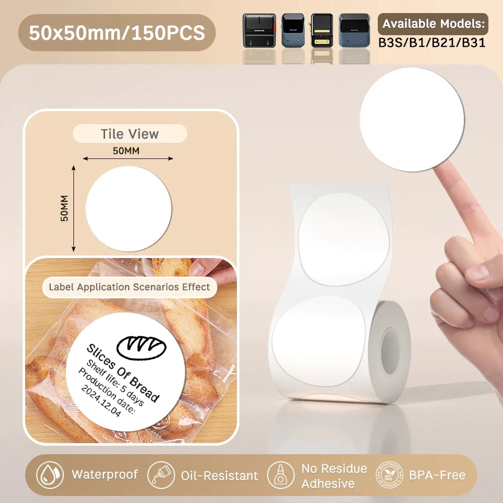 Etiquettes autocollantes pour imprimante thermique, différentes dimensions