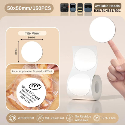 Etiquettes autocollantes pour imprimante thermique, différentes dimensions