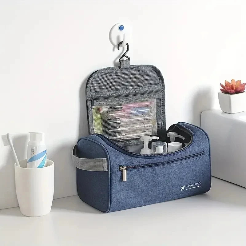 Trousse de toilette compacte, polyester ou cuir PU