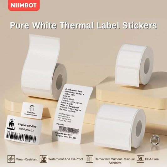 Etiquettes autocollantes pour imprimante thermique, différentes dimensions