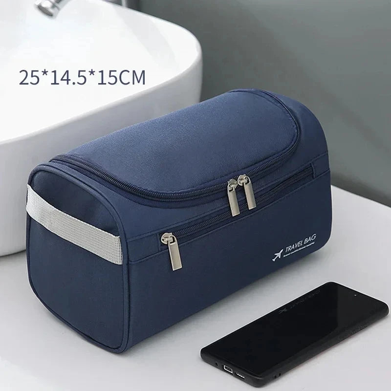 Trousse de toilette compacte, polyester ou cuir PU