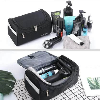 Trousse de toilette compacte, polyester ou cuir PU