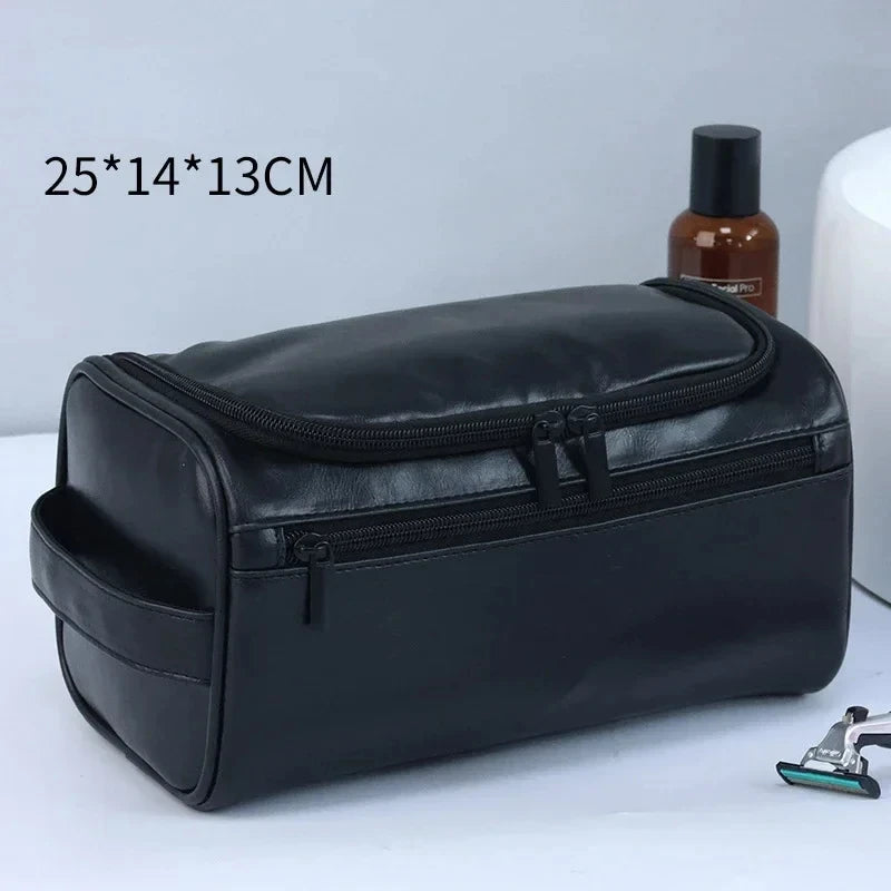 Trousse de toilette compacte, polyester ou cuir PU