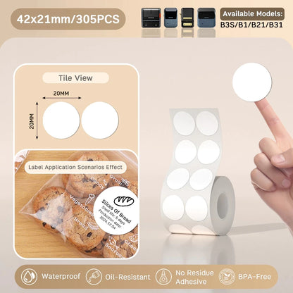 Etiquettes autocollantes pour imprimante thermique, différentes dimensions