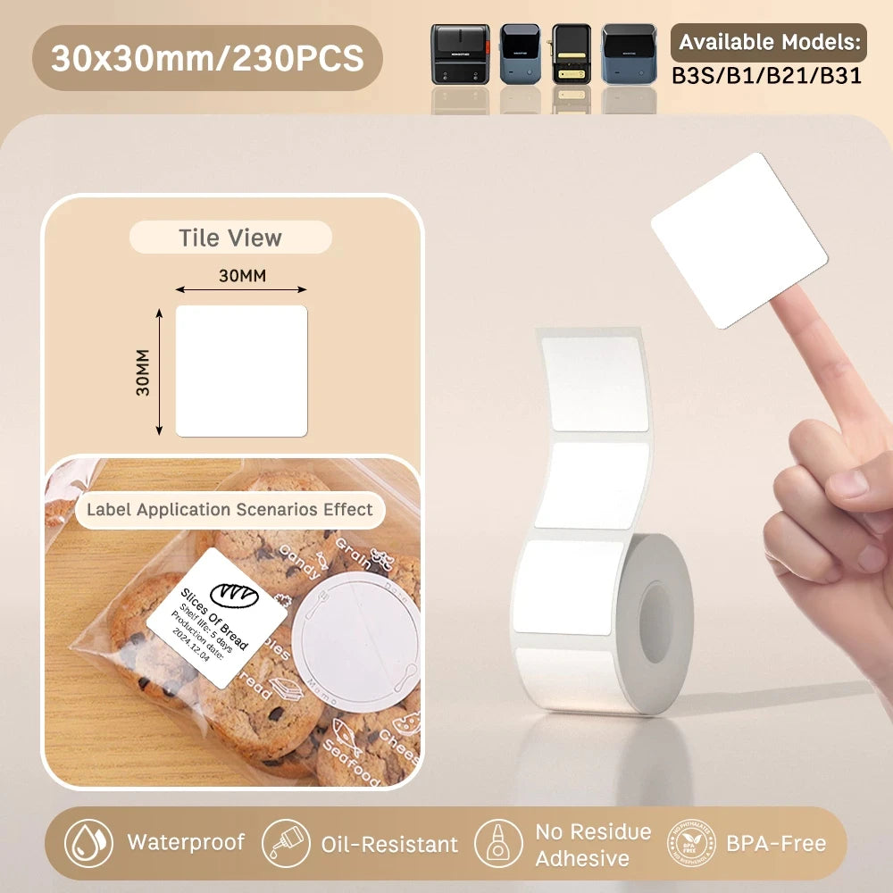 Etiquettes autocollantes pour imprimante thermique, différentes dimensions