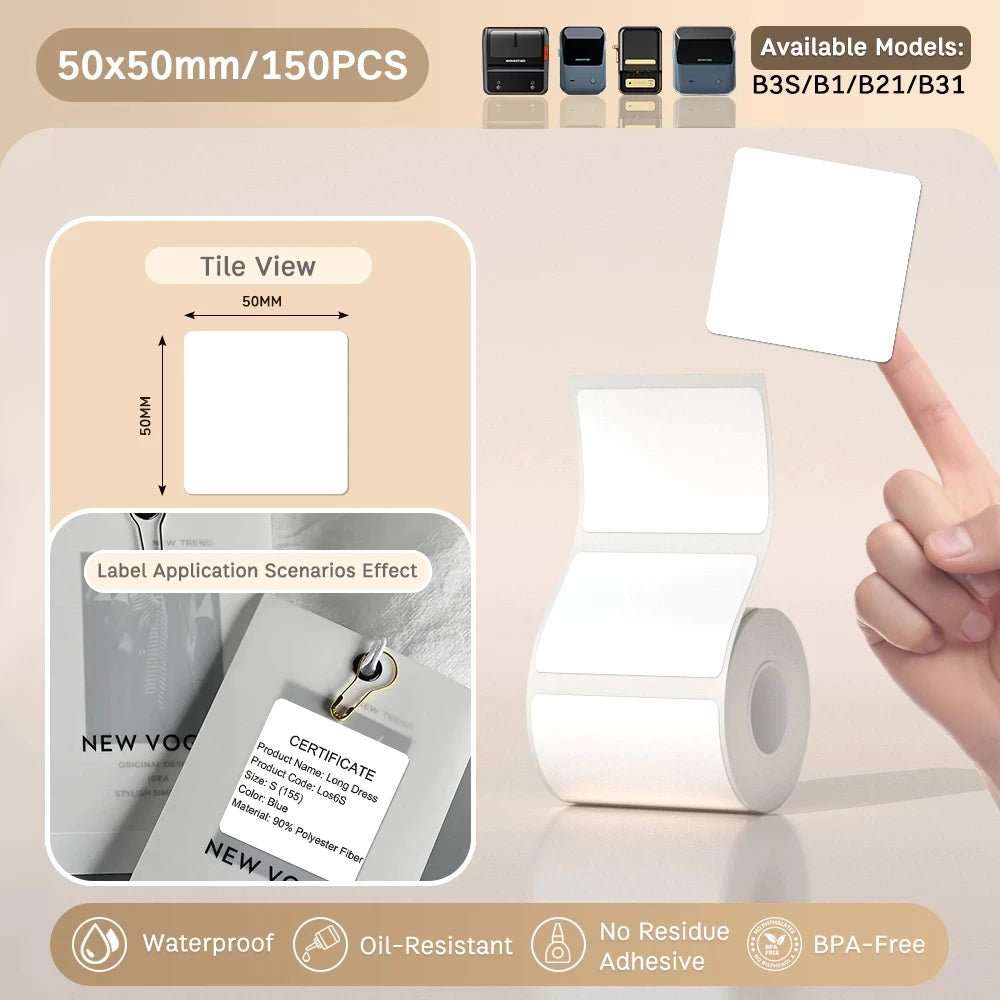 Etiquettes autocollantes pour imprimante thermique, différentes dimensions