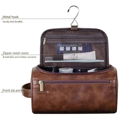 Trousse de toilette compacte, polyester ou cuir PU