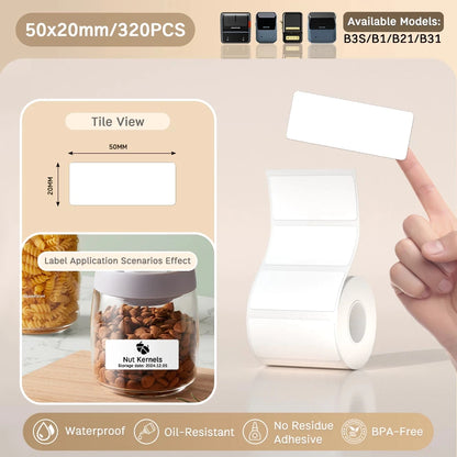 Etiquettes autocollantes pour imprimante thermique, différentes dimensions