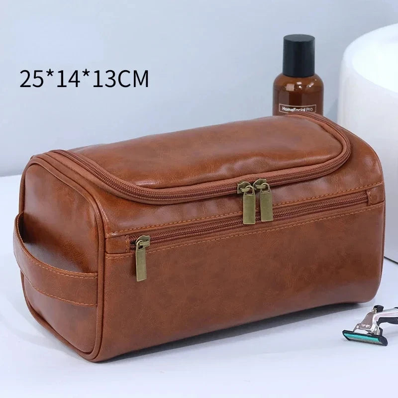 Trousse de toilette compacte, polyester ou cuir PU