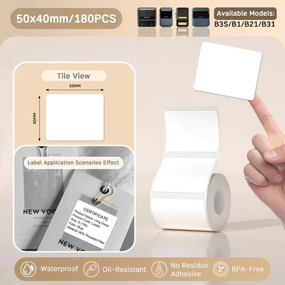 Etiquettes autocollantes pour imprimante thermique, différentes dimensions